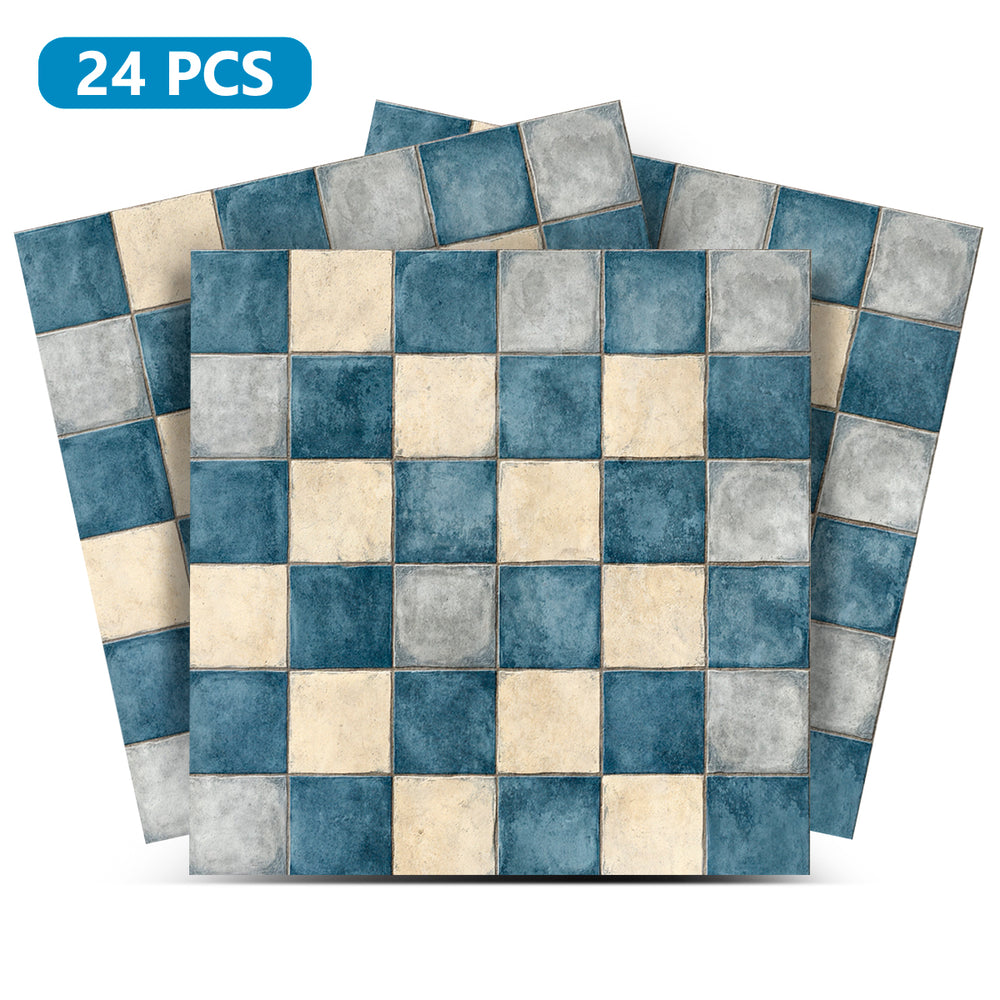 Delft Shade Blue White Tiles Peel and Stick vinyl Decals Light Blue Vintage Backsplash Model - R153