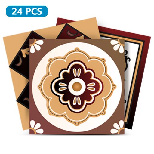 Dark Brown and Red colors for Home Renovations Easy to install tile stickers Model - M10