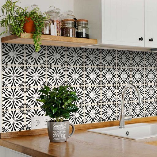 Peel And Stick Self Adhesive Backsplash Flower Tile Stickers Model - B8