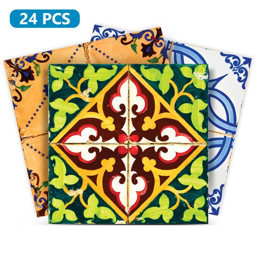 Spanish Floor suitable easy DIY peel and stick multicolor Tile Stickers Model - HA4