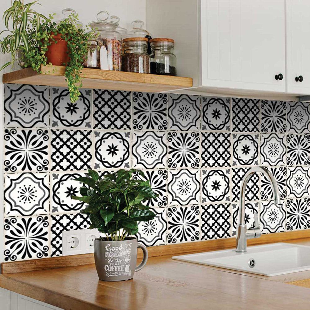Space design Tile Stickers multiple Gray tiles patterns Model - B100