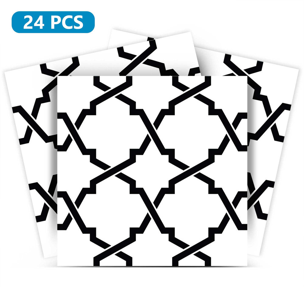 Black and White removable tile stickers peel and stick wallpaper Model - B26