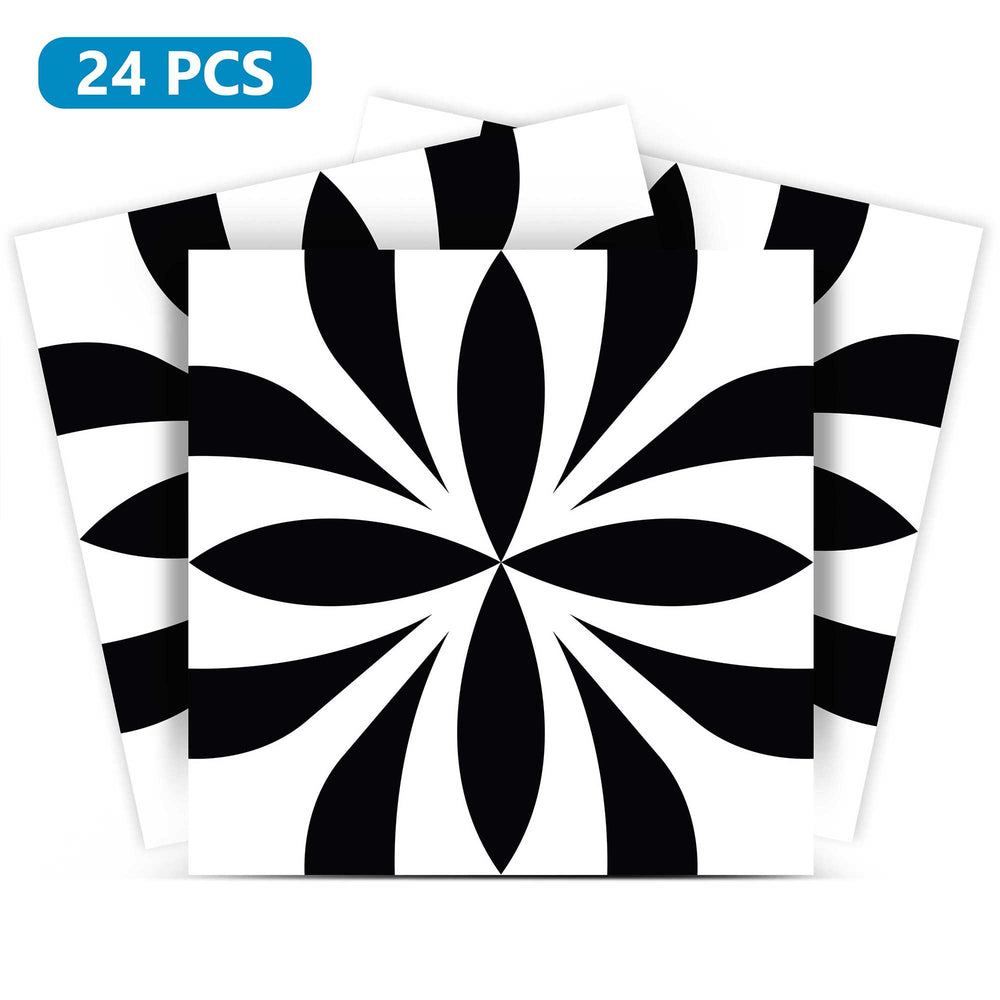 Black and White Trendy Peel and Stick wall décor Tile Stickers Model - B27