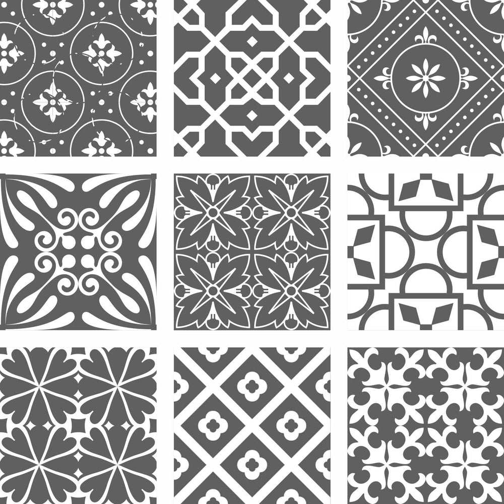Gray multicolor Removable Floor Tile Stickers for home décor bathroom tile Model - B44