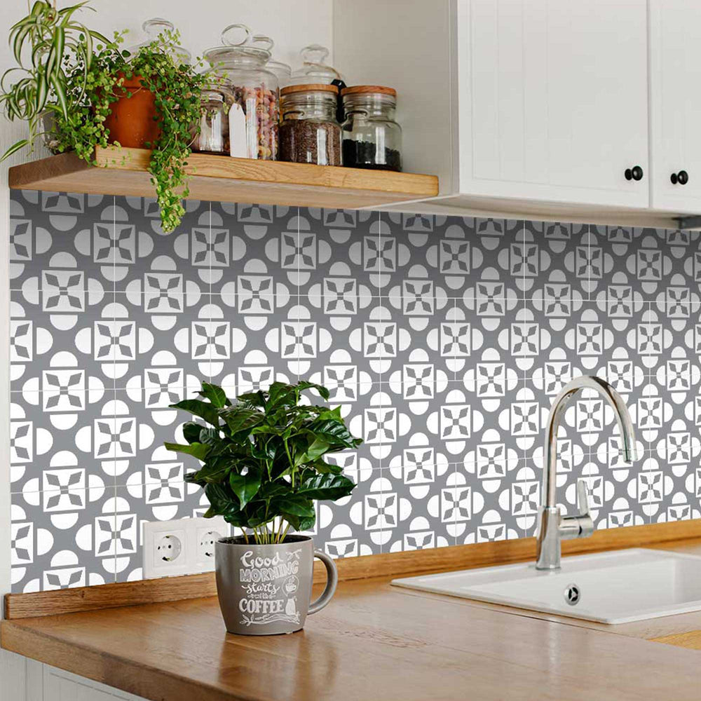 Gray and White Home Décor Tile Stickers kitchens wall stickers Model - B47