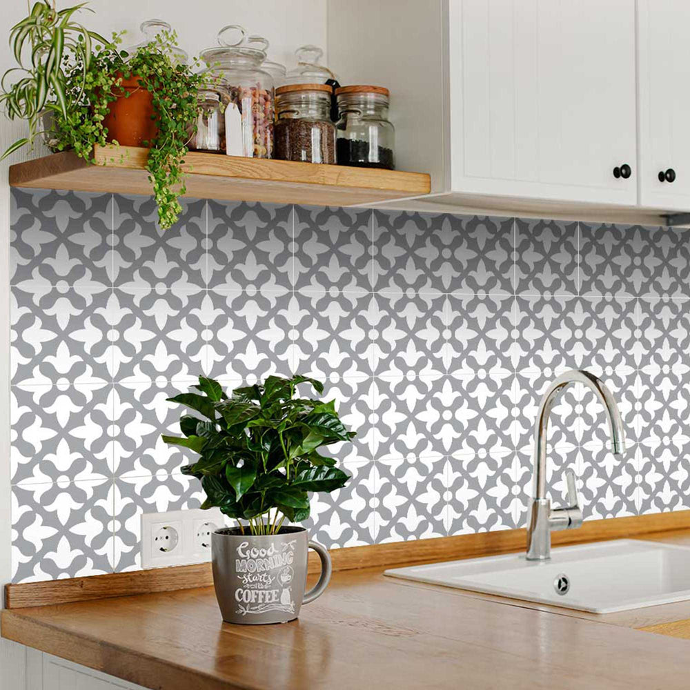 Grey Tile Stickers waterproof peel and stick floor tiles Model - B54
