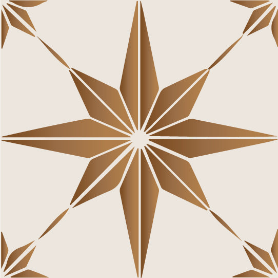 Bathroom Modern star shaped tile stickers easy to apply Brown Model - B58