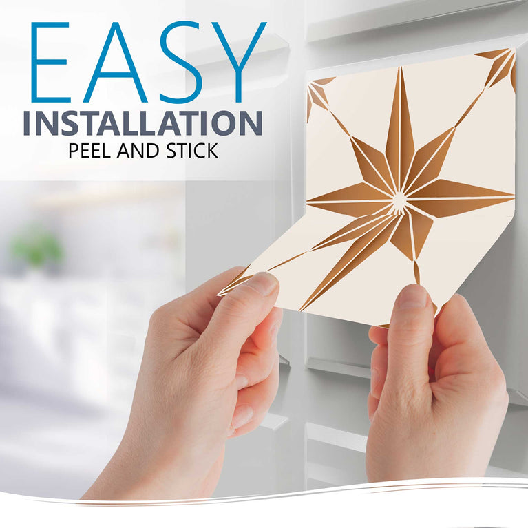 Bathroom Modern star shaped tile stickers easy to apply Brown Model - B58