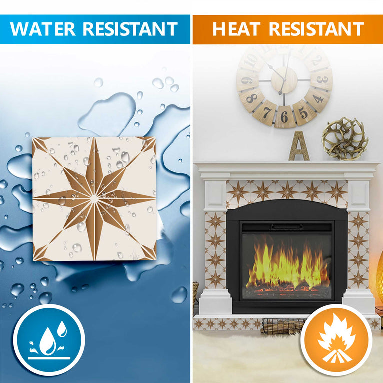 Bathroom Modern star shaped tile stickers easy to apply Brown Model - B58