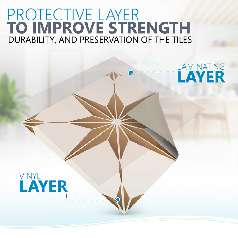 Bathroom Modern star shaped tile stickers easy to apply Brown Model - B58