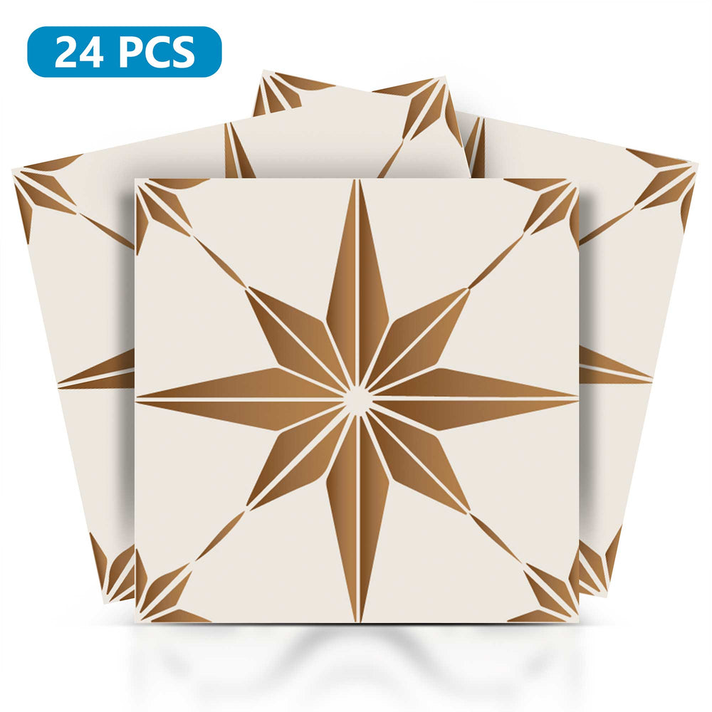 Bathroom Modern star shaped tile stickers easy to apply Brown Model - B58