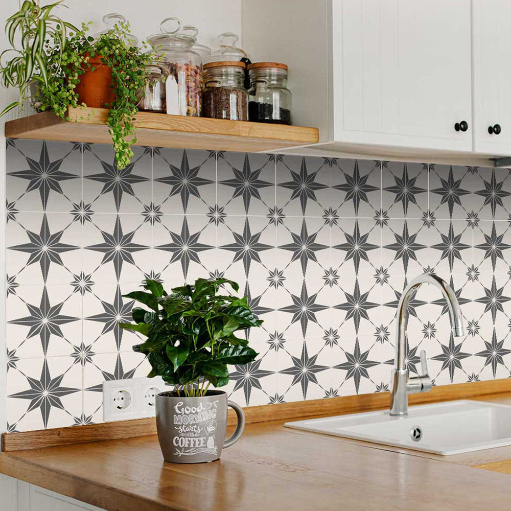 Removable Gray star shaped tile stickers home décor peel and stick Model - B59