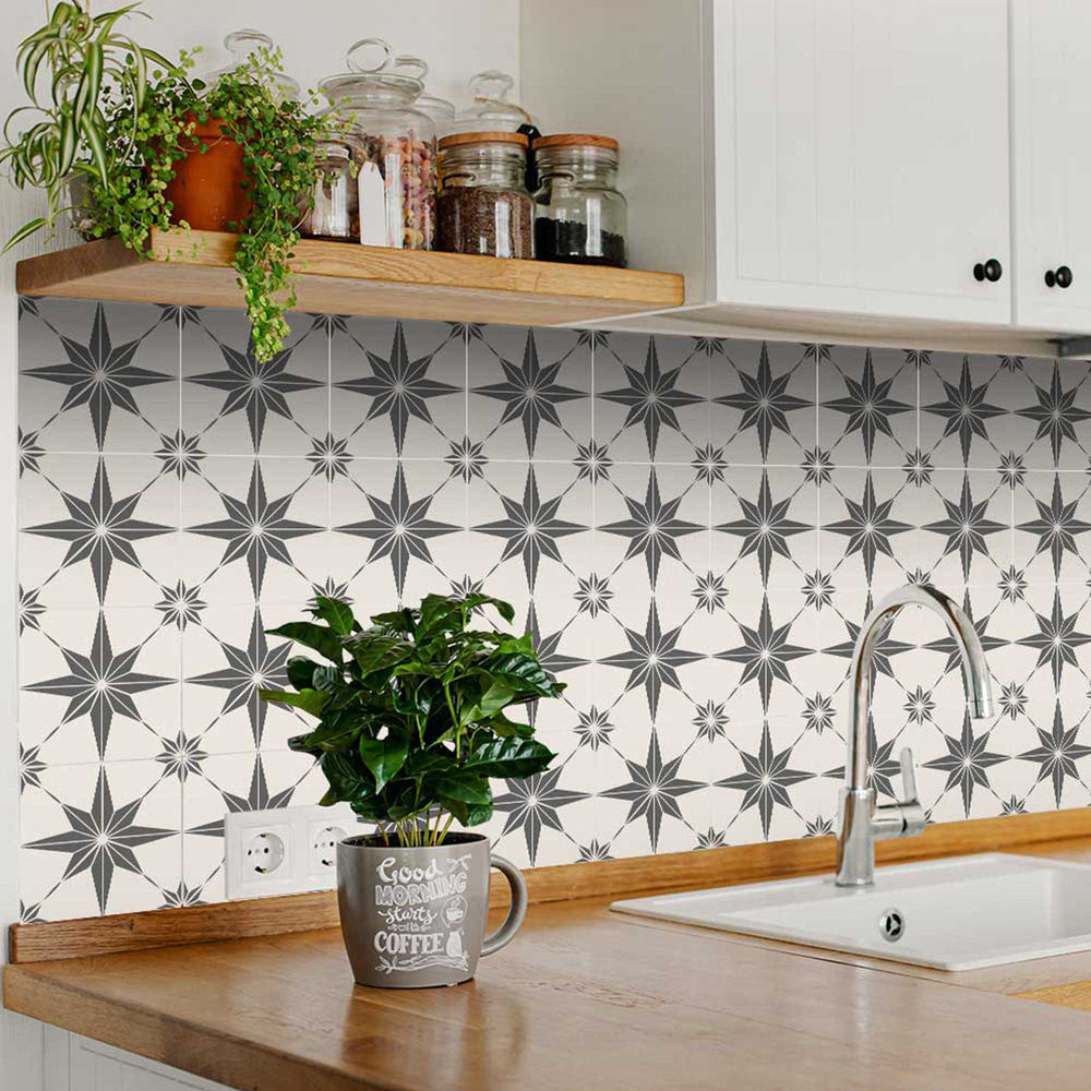 Easy-to-Apply Floor Star shaped Tile Stickers for Renters Model - B60