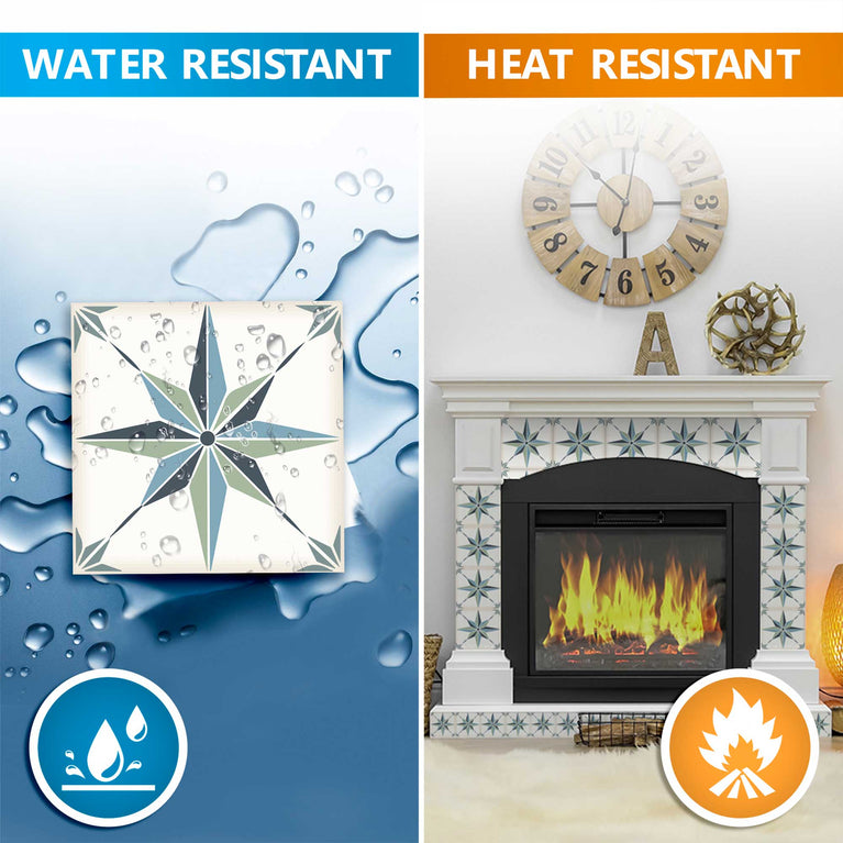 Renter friendly backsplash Tile Stickers star shaped kitchen tiles Model - B62