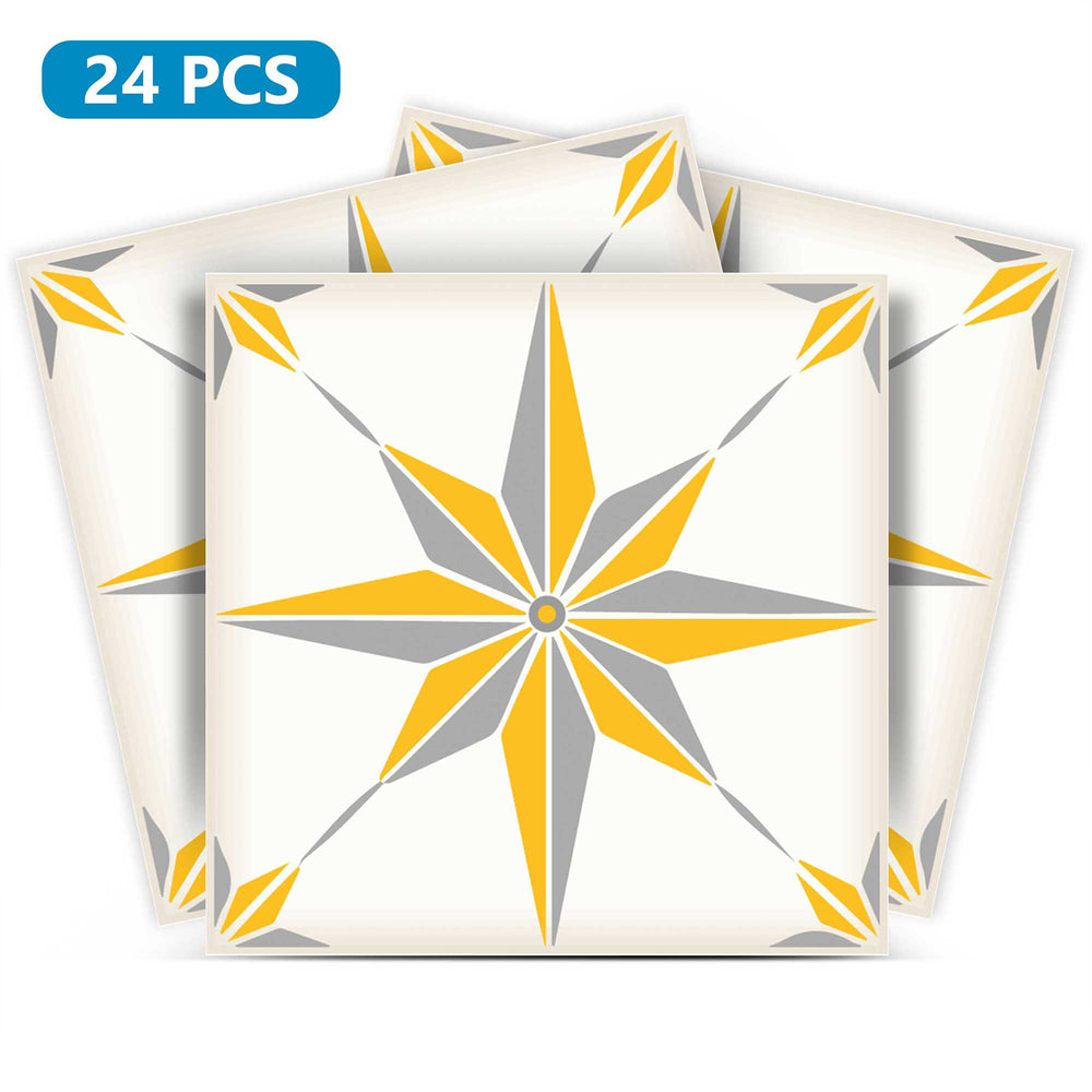 Yellow and Gray Beautiful tile stickers matt Backsplash Model - B64