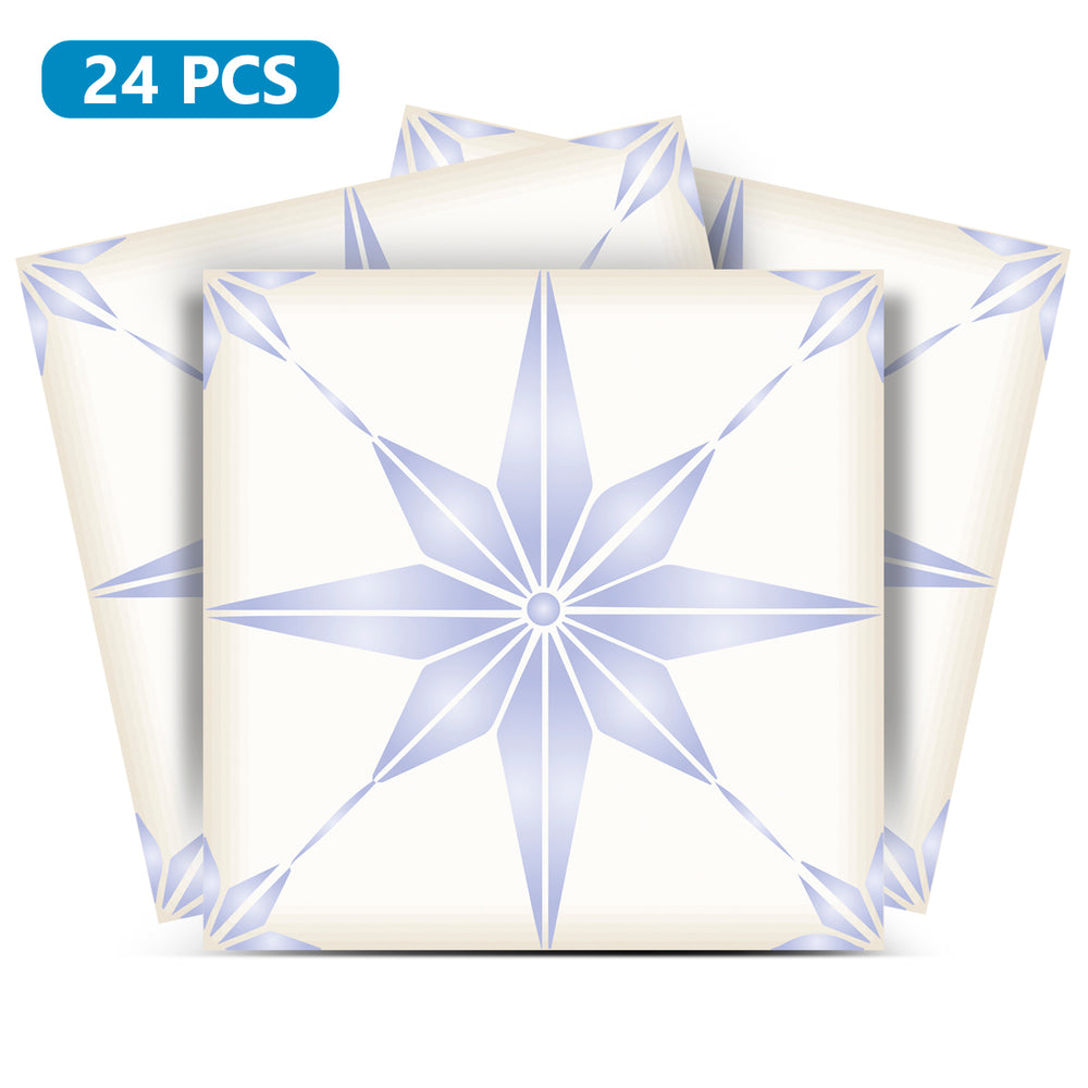 Purple star shaped glass tiles for kitchen backsplash easy to install Tile Stickers Model - B65