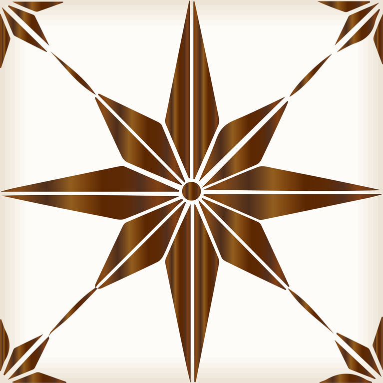 Brown and White Trendy Peel and Stick star shaped Tile Stickers Model - B67