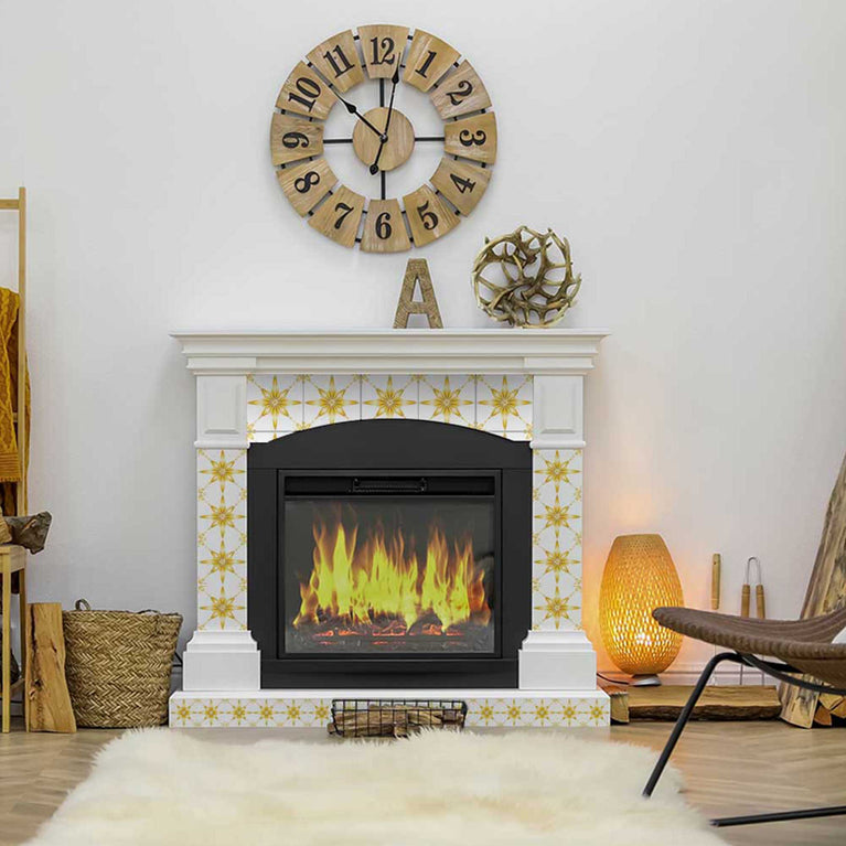 Easy bathroom makeover Yellow star tile stickers easy to apply Model - B73