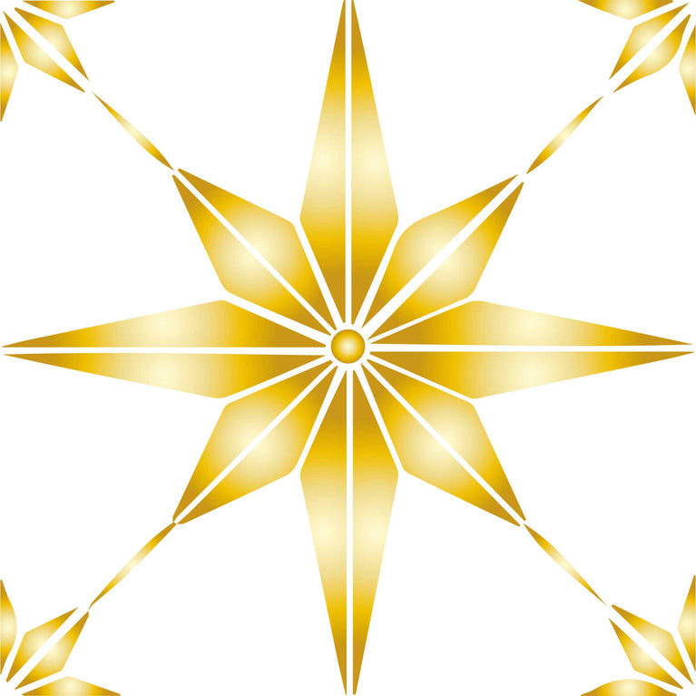 Easy bathroom makeover Yellow star tile stickers easy to apply Model - B73