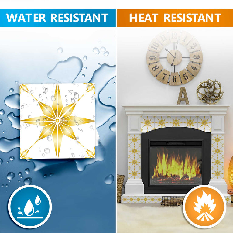 Easy bathroom makeover Yellow star tile stickers easy to apply Model - B73