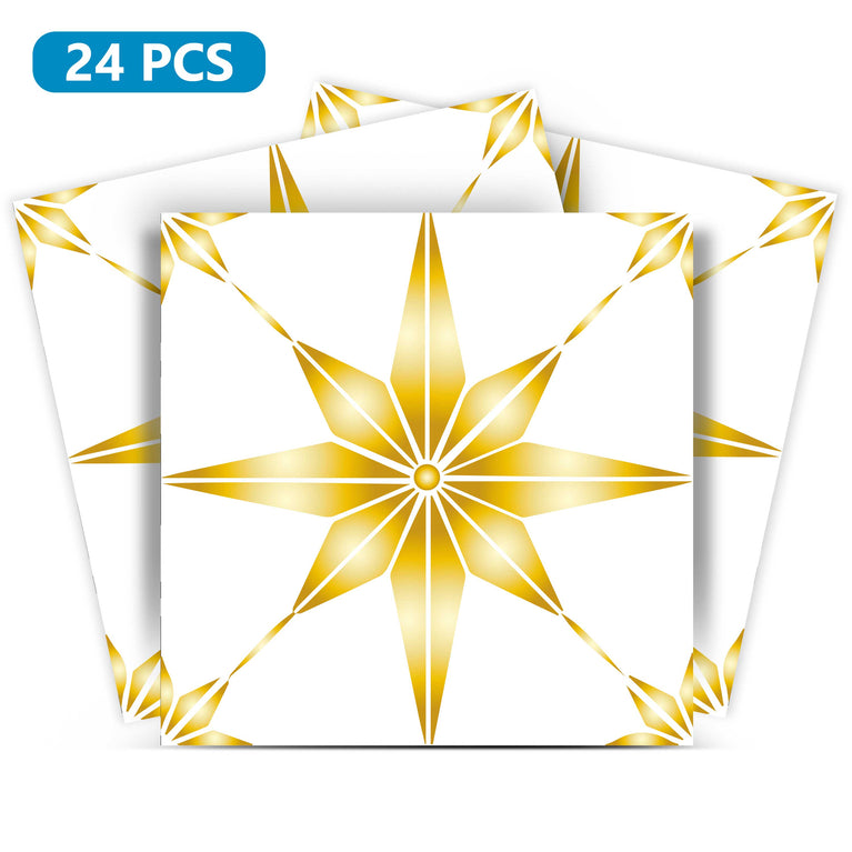 Easy bathroom makeover Yellow star tile stickers easy to apply Model - B73