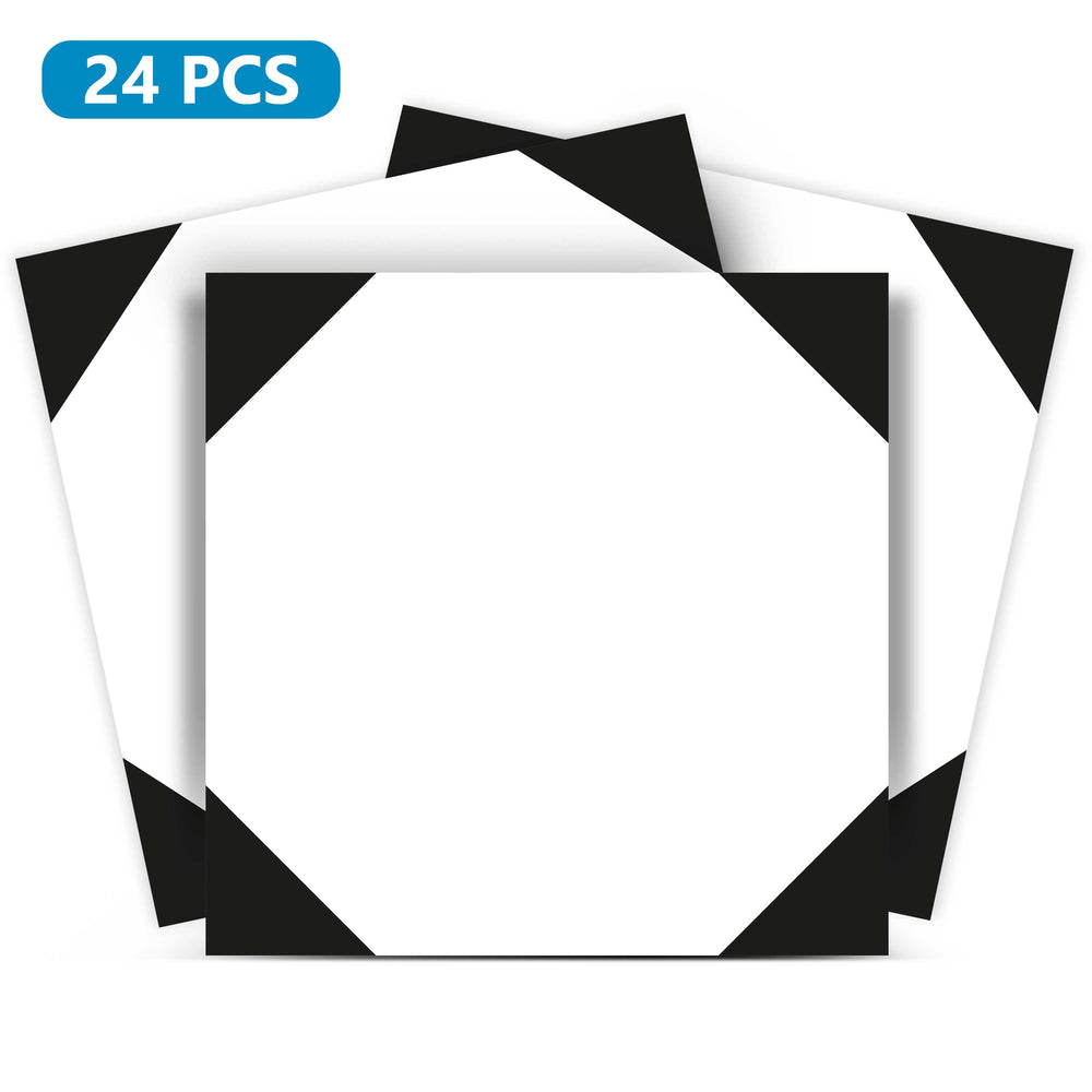 Black and White easy to install connected pattern peel and stick Tile Stickers Model - B77