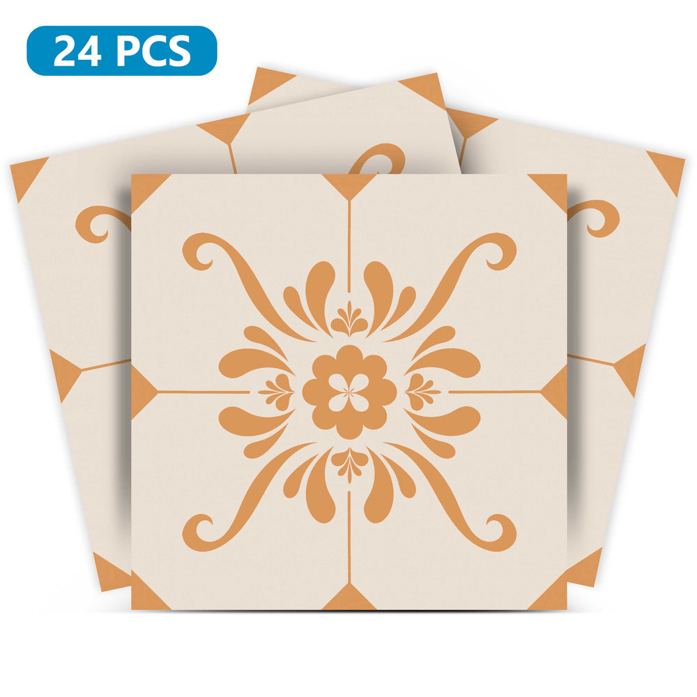 Orange Décor for home pattern peel and stick Tile Stickers Model - B86