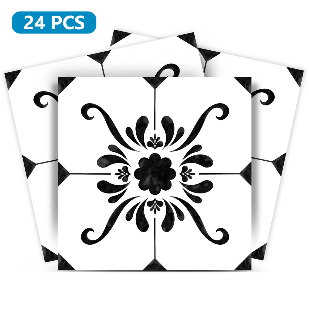 Beautiful Black and White Backsplash stickers for bathroom tiles Model - B87