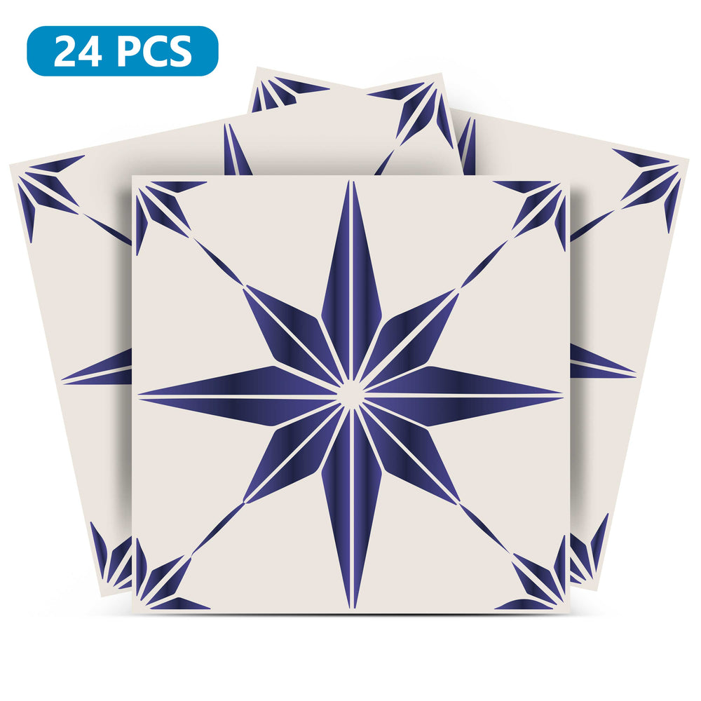 Easy-to-Install Blue star shaped Peel and stick Tile stickers Backsplash Model - B88