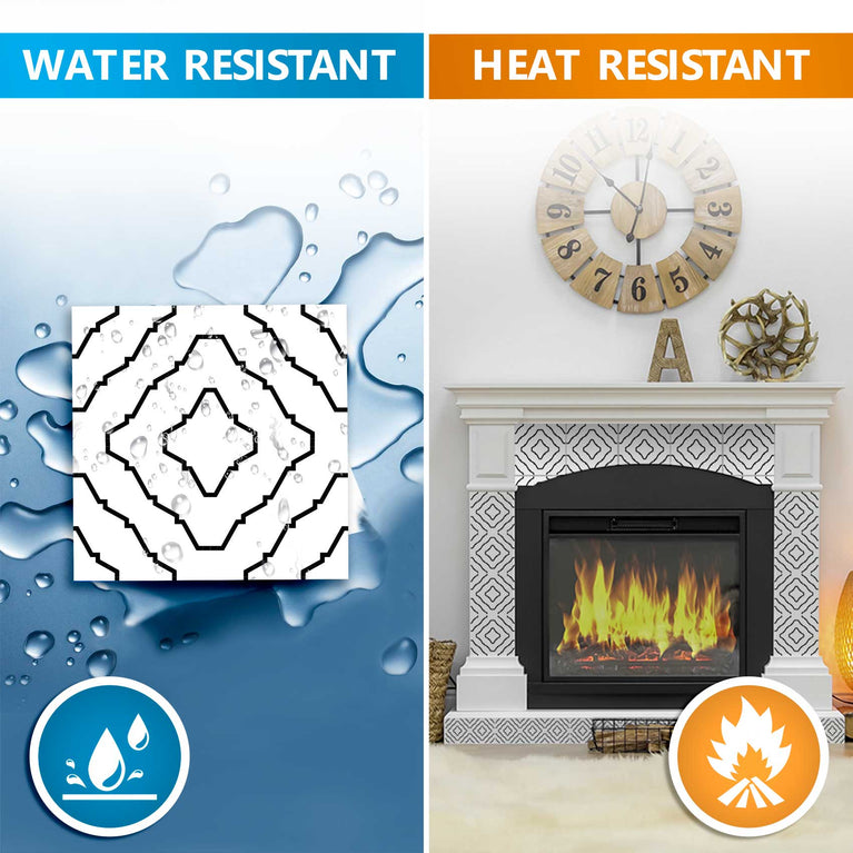 Black and White Bathroom tile stickers pattern for renters Model - B90