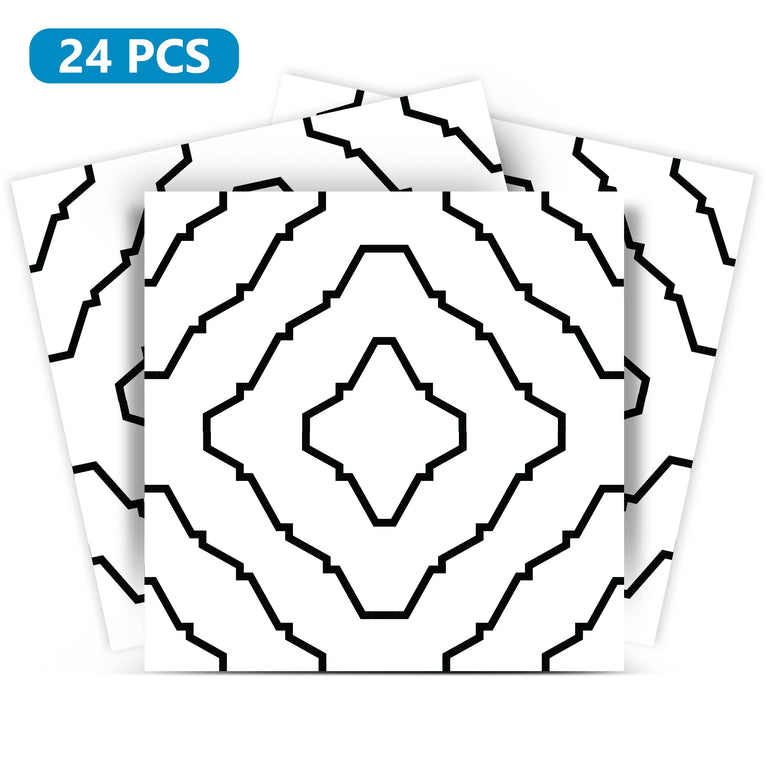 Black and White Bathroom tile stickers pattern for renters Model - B90