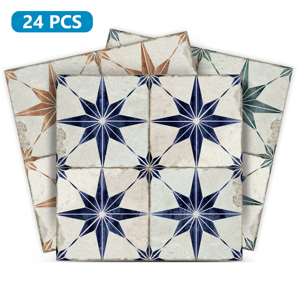 multicolor vintage star shaped Tile Stickers for home design Model - B91
