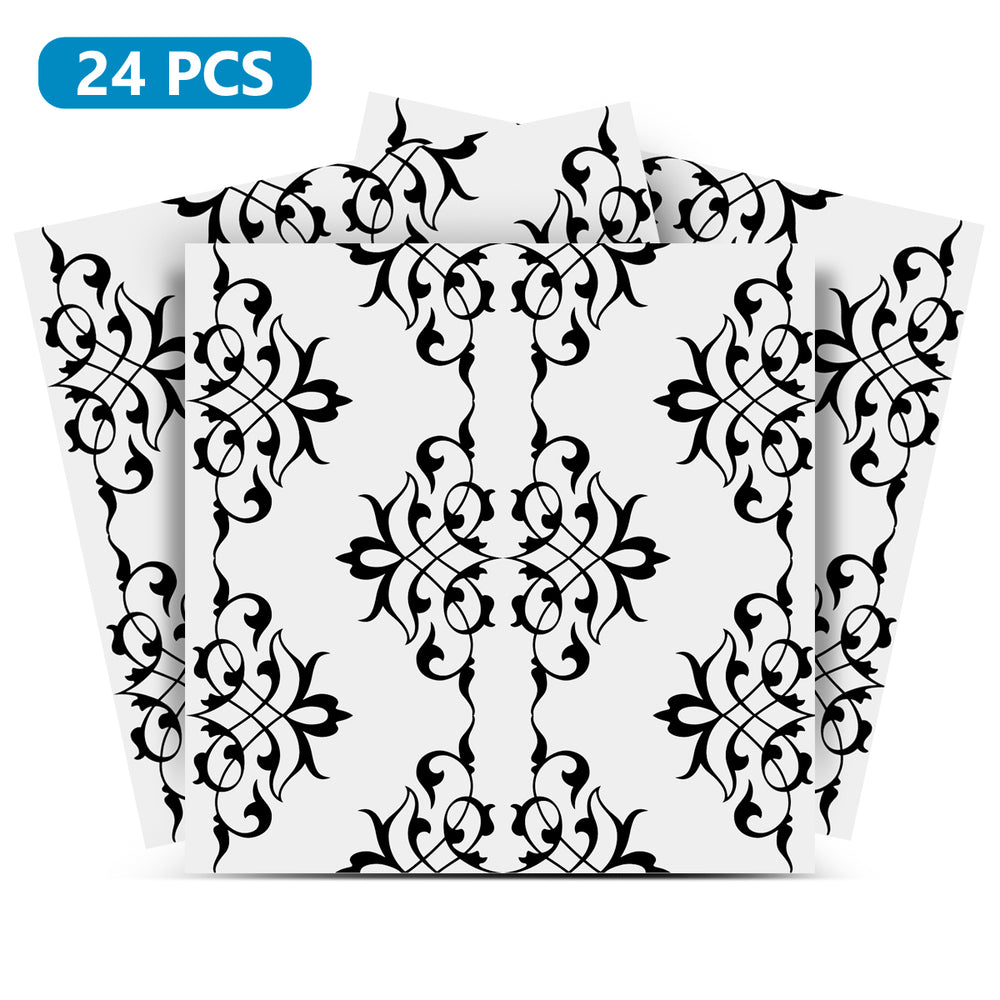 Black and White easy to install kitchen backsplash Tile Stickers Model - BKW6