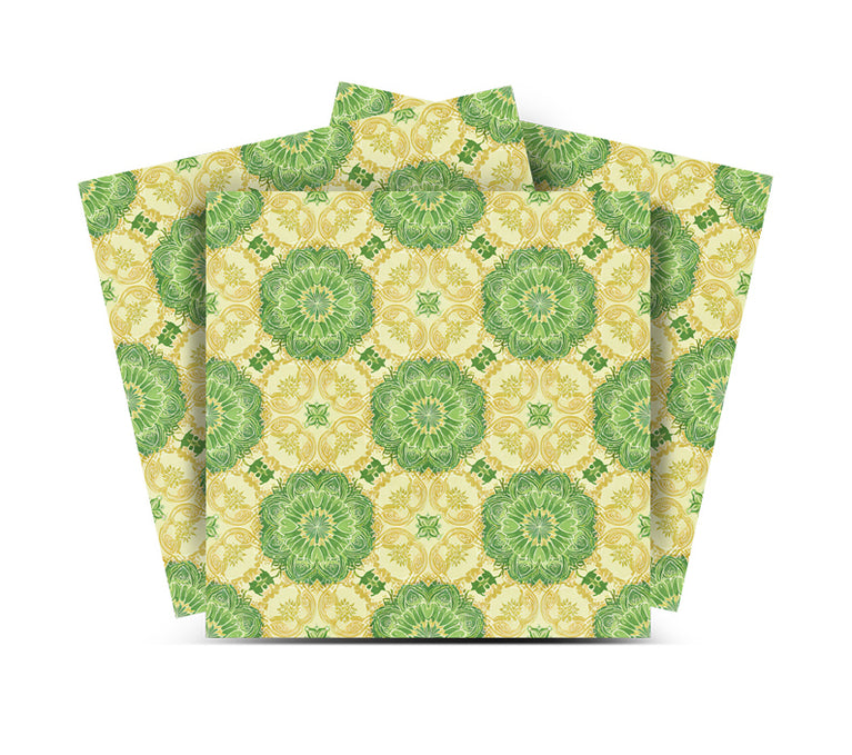 Emerald Garden Floral Medallion Backsplash Tile Stickers, Vintage Bloom Peel And Stick Vinyl Decals - C190
