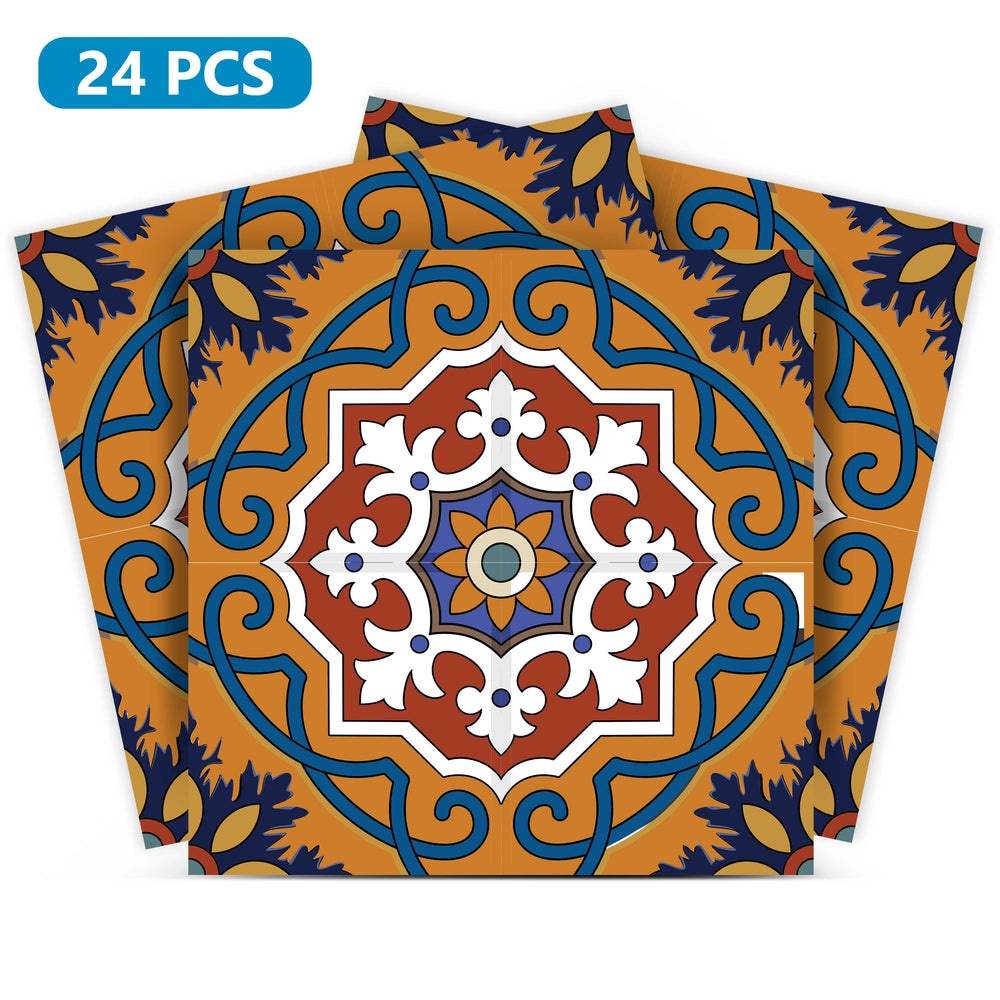 Orange and Red water and heat resistant Tile Stickers for fireplaces Model - C2