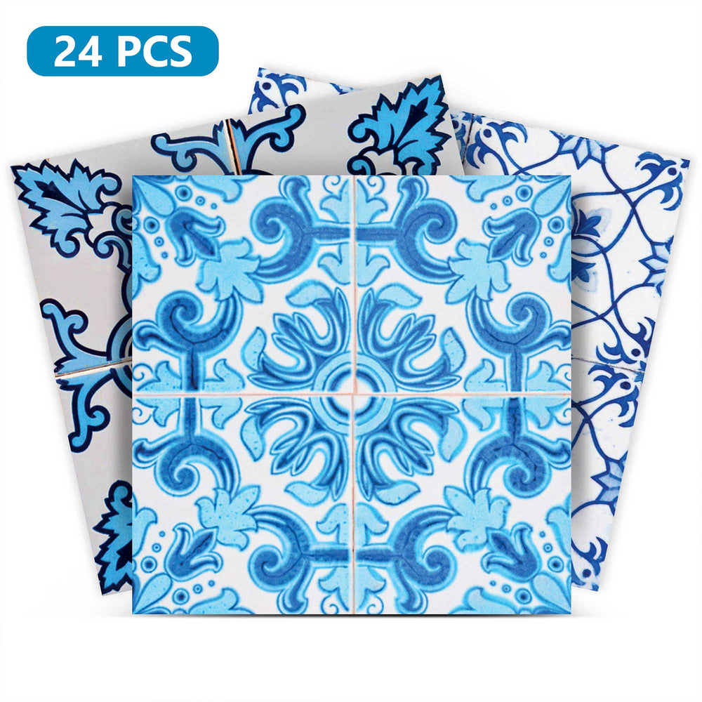 Different Blue pattern Tile Stickers for home and kitchen new style Model - C4
