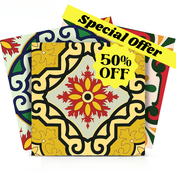 Special Offer On 6x6-Inch / 15X15-Cm Multicolor Kitchen Backsplash Tiles Model- C55