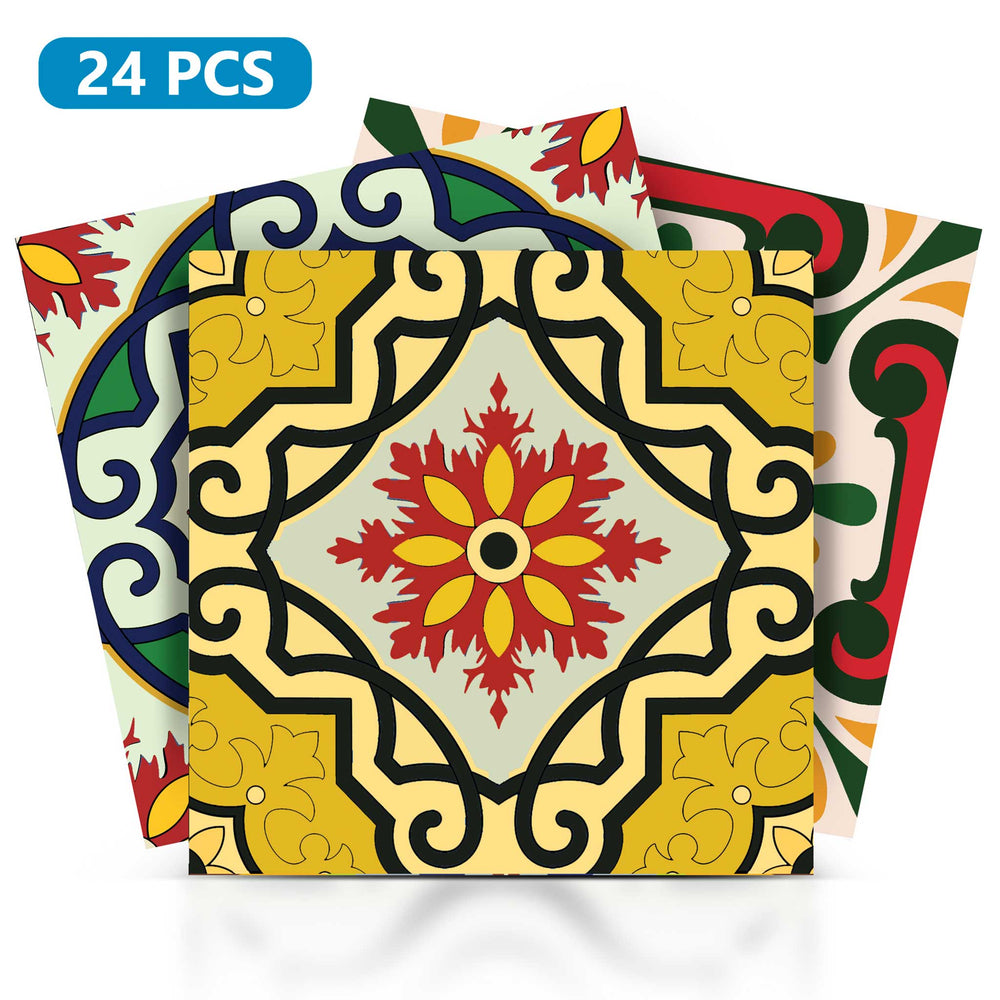 Mixed designs model colorful backsplash for wall renovation Tile stickers Model - C55