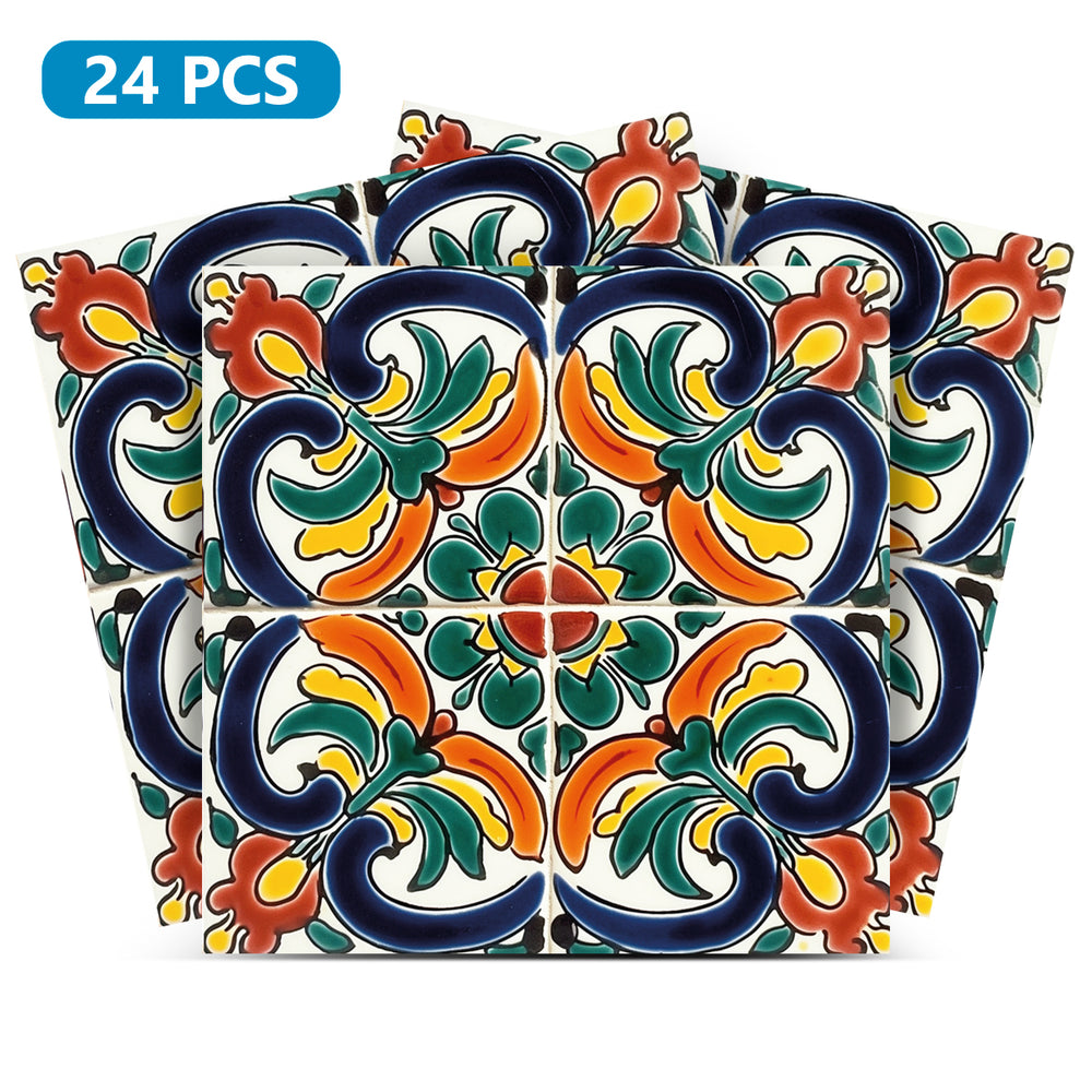 Vintage Colorful flower Retro Design DIY Tile Stickers for home renovation Model - C72