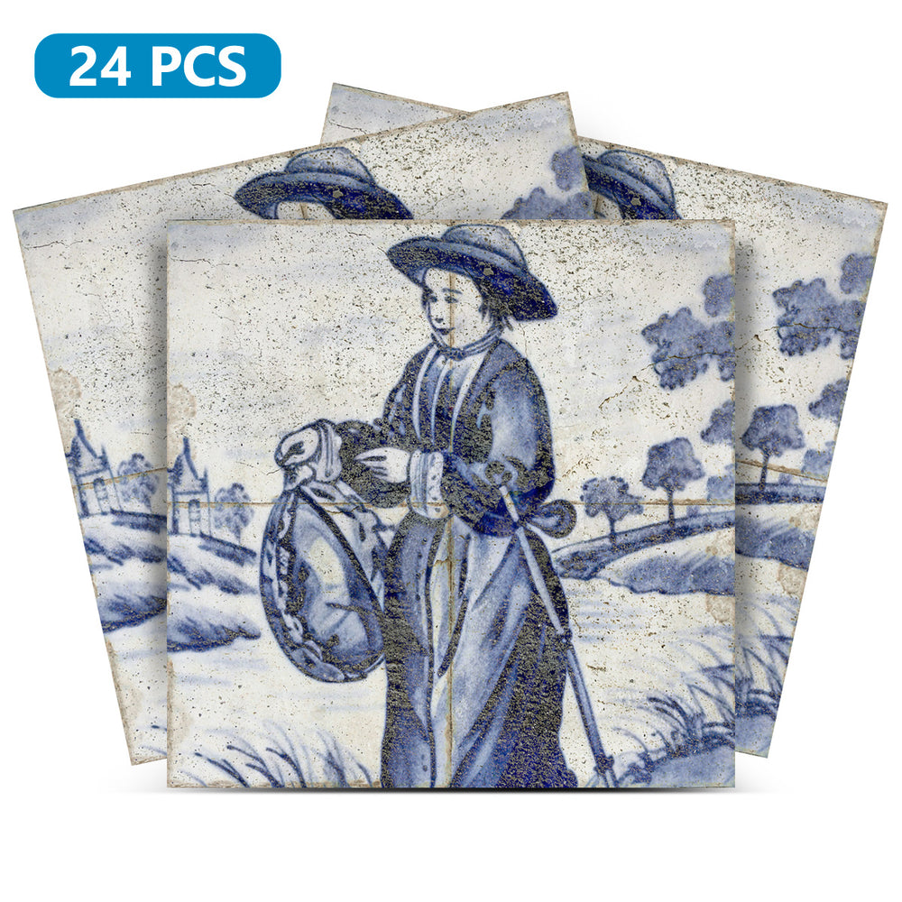 Delft wall decoration Beautiful Vintage Blue design hassle-free wall tiles Model - D26