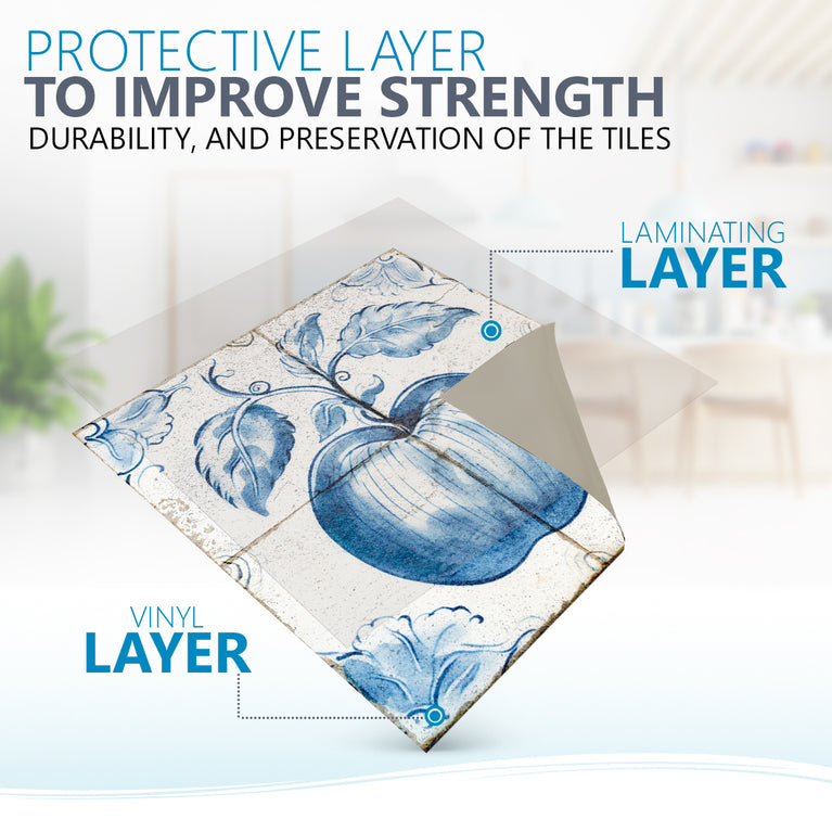 Blue Apple Delft Tiles Vintage design for kitchen renovation Model - D32