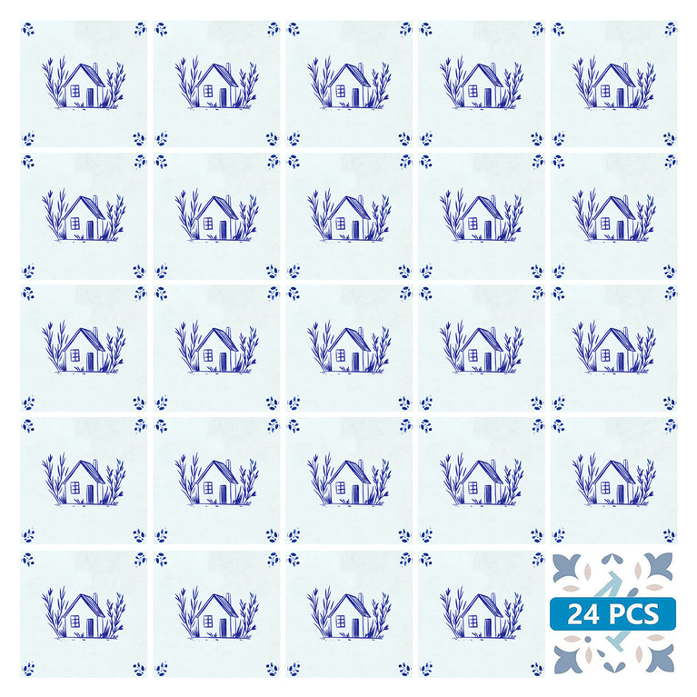 House Delft Vintage Blue Design Peel And Stick Tile Stickers delft fireplace surround Kitchen Tile Trends - D67