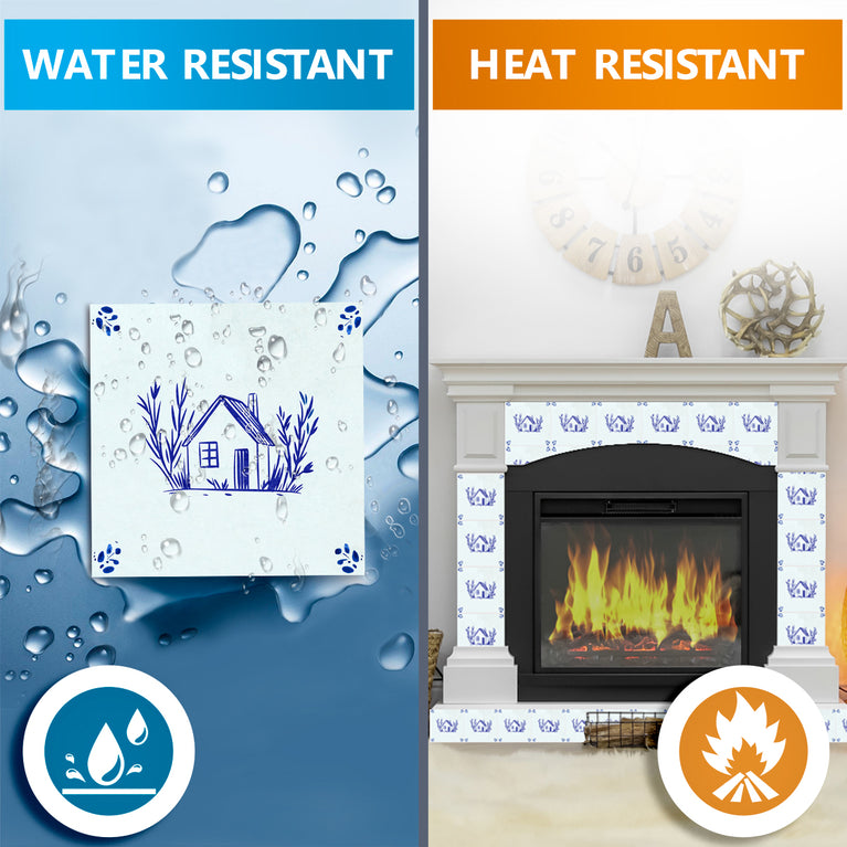 House Delft Vintage Blue Design Peel And Stick Tile Stickers delft fireplace surround Kitchen Tile Trends - D67