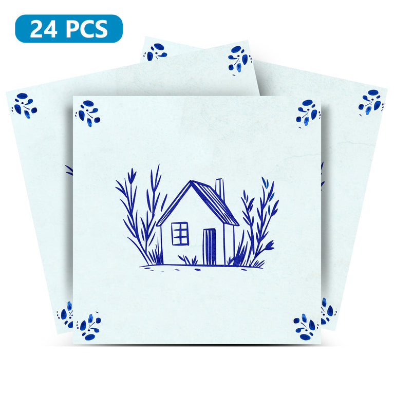 House Delft Vintage Blue Design Peel And Stick Tile Stickers delft fireplace surround Kitchen Tile Trends - D67