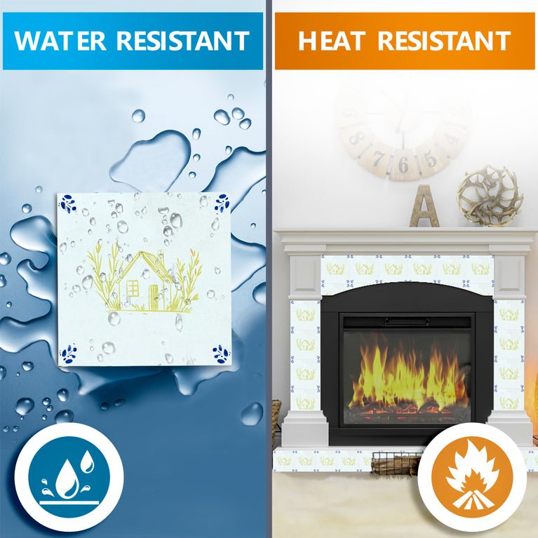 House Delft Vintage Yellow Design Peel And Stick Tile Stickers delft fireplace surround Kitchen Tile Trends - D68