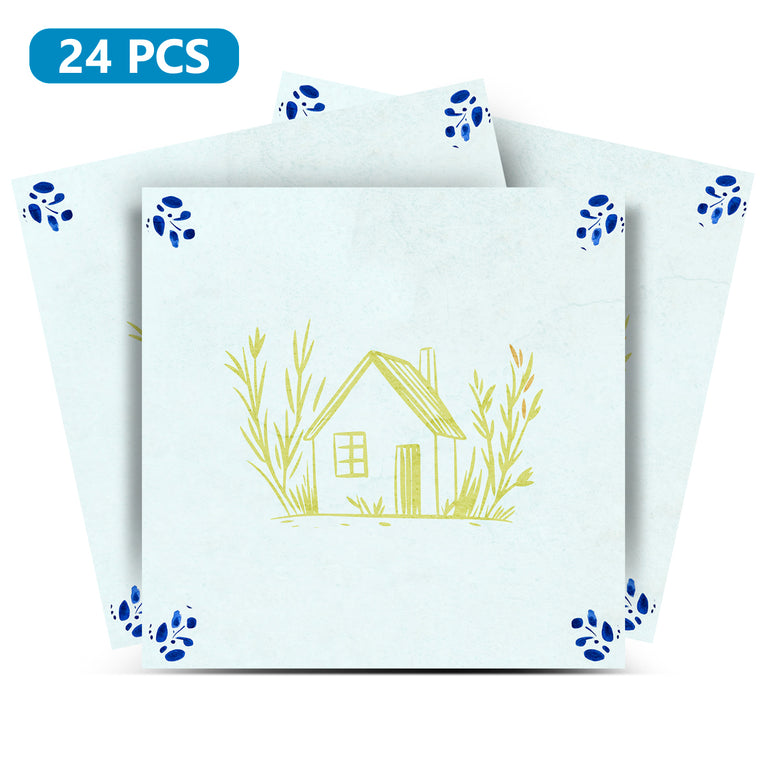 House Delft Vintage Yellow Design Peel And Stick Tile Stickers delft fireplace surround Kitchen Tile Trends - D68
