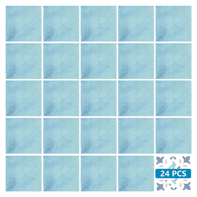 Cyan Blue Solid Peel And Stick Tile Stickers Backsplash surround Kitchen Tile Trends - D74