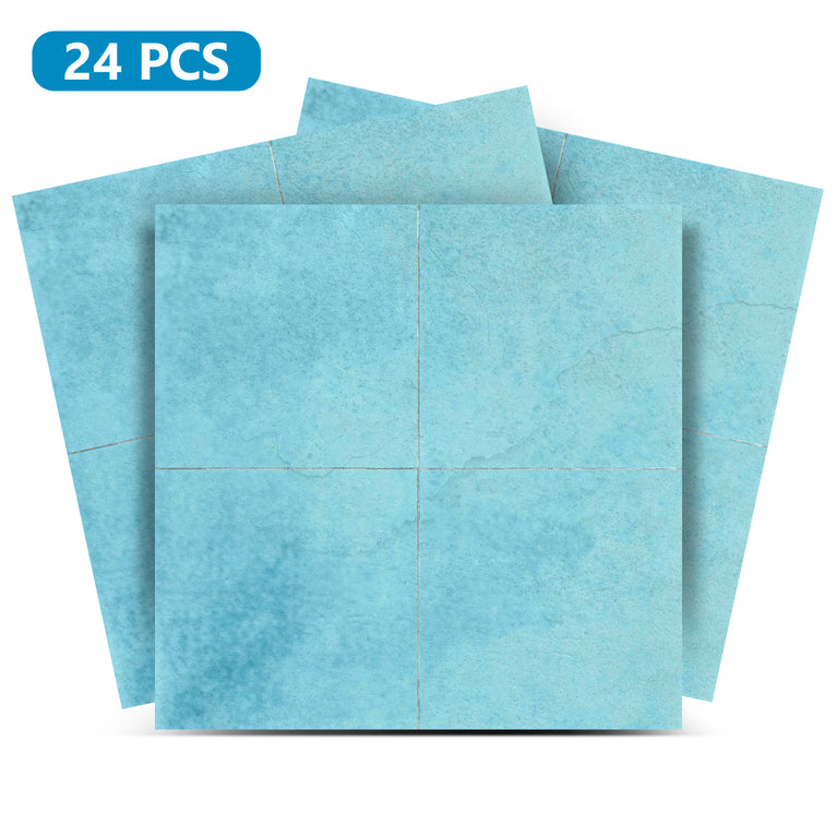 Cyan Blue Solid Peel And Stick Tile Stickers Backsplash surround Kitchen Tile Trends - D74