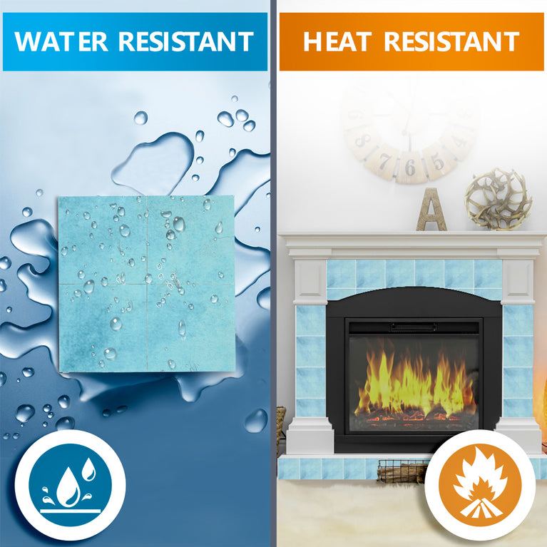 Cyan Blue Solid Peel And Stick Tile Stickers Backsplash surround Kitchen Tile Trends - D74