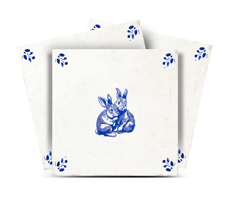 Rabbit Tile Delft Vintage Peel and Stick Backsplash Tile Stickers Trends Delft blue tiles for kitchen backsplash - Model D90